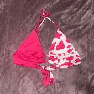 Stylish Pink and White Crop Top